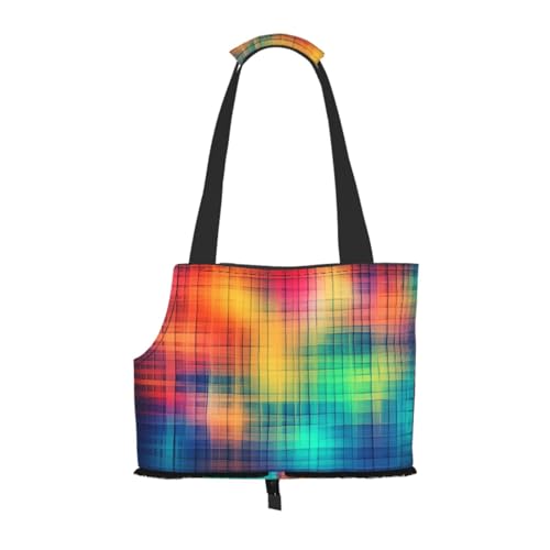 Color Grid Haustier-Tragetasche – kleine Hunde-Geldbörse, Katzentragetasche, faltbares Design, Reisen, Haustiere, Picknick, Outdoor Color Grid Haustier-Tragetasche – kleine Hunde-Geldbörse, Katzentragetasche, faltbares Design, Reisen, Haustiere, Picknick, Outdoor von YXLymxDAMAI