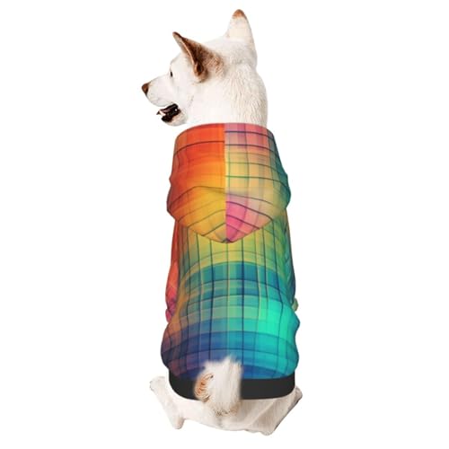 Color Grid Haustierkleidung für Hunde, weicher und warmer Hunde-Kapuzenpullover, geeignet für kleine und mittelgroße Hunde und Katzen, Schwarz Color Grid Haustierkleidung für Hunde, weicher und warmer Hunde-Kapuzenpullover, geeignet für kleine und mittelgroße Hunde und Katzen, Schwarz von YXLymxDAMAI