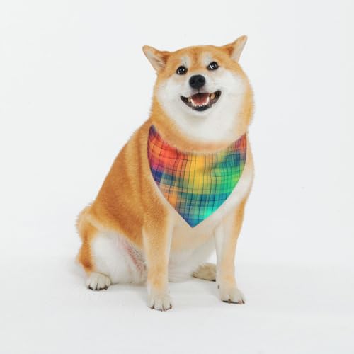 Color Grid Haustierschal für Hunde – Dreiecks-Sabberschal, geeignet für kleine, mittelgroße und große Hunde, schwarz, Hundehalstücher Color Grid Haustierschal für Hunde – Dreiecks-Sabberschal, geeignet für kleine, mittelgroße und große Hunde, schwarz, Hundehalstücher von YXLymxDAMAI