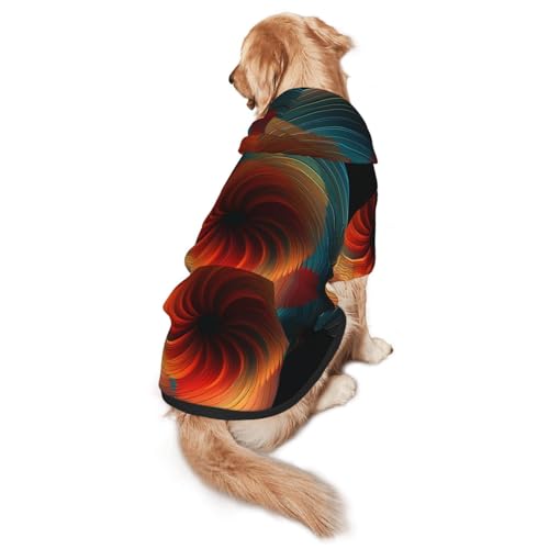 Colorful Vortex Hunde-Kapuzenpullover – Hoodie für mittelgroße und große Hunde – Haustier-Wintermantel, Schwarz Colorful Vortex Hunde-Kapuzenpullover – Hoodie für mittelgroße und große Hunde – Haustier-Wintermantel, Schwarz von YXLymxDAMAI