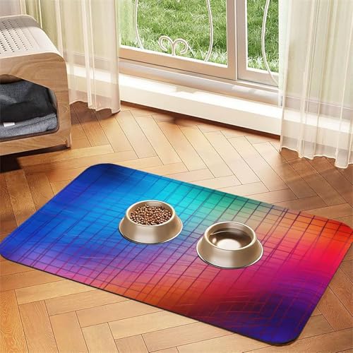 Curve Color Line Haustier-Futtermatte – wiederverwendbare und tragbare Futternapf-Matte für Hunde und Katzen, Futtermatten für Hunde und Katzen, schützt den Boden von YXLymxDAMAI
