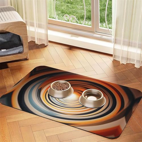 Dizzy Color Circle Pet Feeding Mat - Wiederverwendbare und tragbare Futternapf-Matte für Hunde und Katzen, Futtermatten für Hunde und Katzen enthalten Verschüttungen und schützen Böden von YXLymxDAMAI