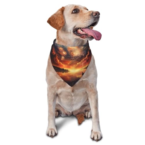 Evening Sky Hundehalstücher – Dreieckstuch für Haustiere, geeignet für kleine bis mittelgroße große Hunde und Katzen Evening Sky Hundehalstücher – Dreieckstuch für Haustiere, geeignet für kleine bis mittelgroße große Hunde und Katzen von YXLymxDAMAI