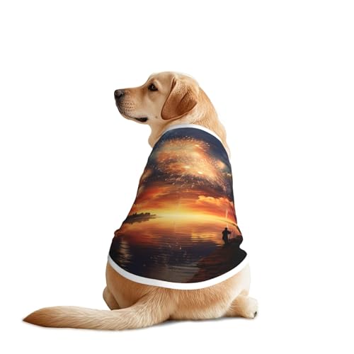 Evening Sky Hundekleidung – atmungsaktives, weiches Hundekostüm, modische und bequeme T-Shirts für mittelgroße und große Hunde Evening Sky Hundekleidung – atmungsaktives, weiches Hundekostüm, modische und bequeme T-Shirts für mittelgroße und große Hunde von YXLymxDAMAI