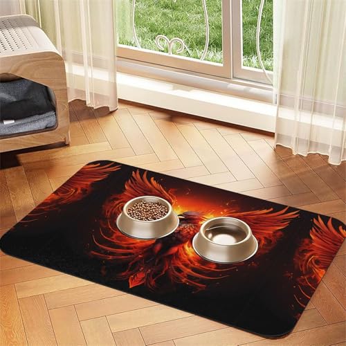 Fire Phoenix Haustier-Futtermatte – wiederverwendbare und tragbare Futternapf-Matte für Hunde und Katzen, Futtermatten für Hunde und Katzen enthalten verschüttete Flüssigkeiten, schützt Böden Fire Phoenix Haustier-Futtermatte – wiederverwendbare und tragbare Futternapf-Matte für Hunde und Katzen, Futtermatten für Hunde und Katzen enthalten verschüttete Flüssigkeiten, schützt Böden von YXLymxDAMAI