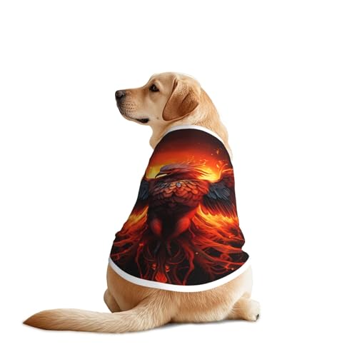 Fire Phoenix Hundekleidung - atmungsaktives, weiches Hundekostüm für Haustiere, Hunde, modische und bequeme T-Shirts für mittelgroße und große Hunde Fire Phoenix Hundekleidung - atmungsaktives, weiches Hundekostüm für Haustiere, Hunde, modische und bequeme T-Shirts für mittelgroße und große Hunde von YXLymxDAMAI