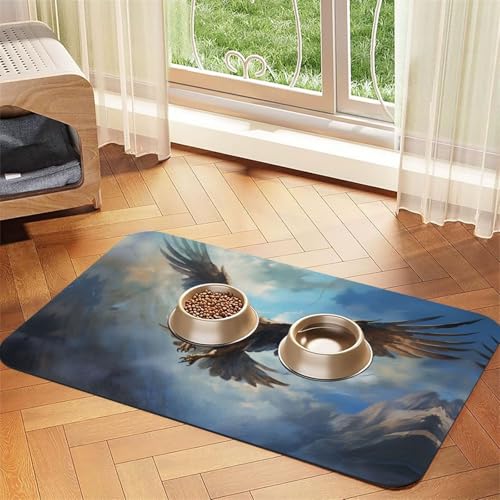 Flying Eagle Haustier-Futtermatte – wiederverwendbare und tragbare Futternapf-Matte für Hunde und Katzen, Futtermatten für Hunde und Katzen enthalten Verschüttungen und schützen Böden von YXLymxDAMAI