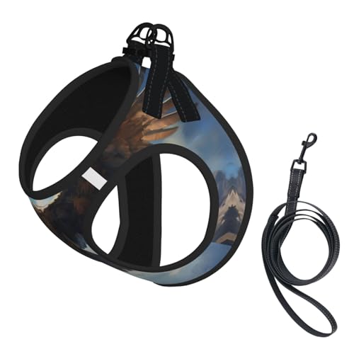 Flying Eagle Hundegeschirr, verstellbares Hundegeschirr mit reflektierendem Design, geeignet für Hunde, Katzen, Wandern, Outdoor-Aktivitäten von YXLymxDAMAI