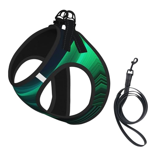 GREEN LINE Hundegeschirr - Verstellbares Hundegeschirr mit reflektierendem Design, geeignet für Hunde, Katzen, Wandern, Outdoor-Aktivitäten von YXLymxDAMAI