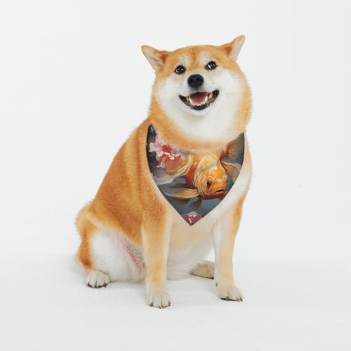 Golden Fish Haustierschal für Hunde – Dreiecks-Sabberschal, geeignet für kleine, mittelgroße und große Hunde, schwarz, Hundehalstücher Golden Fish Haustierschal für Hunde – Dreiecks-Sabberschal, geeignet für kleine, mittelgroße und große Hunde, schwarz, Hundehalstücher von YXLymxDAMAI