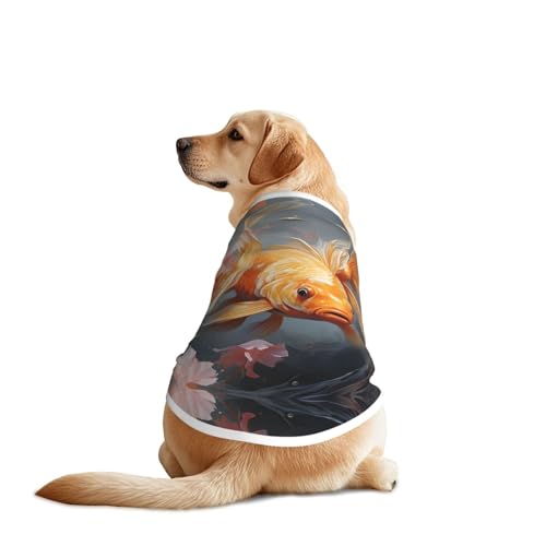 Golden Fish Hundebekleidung – atmungsaktives, weiches Hundekostüm, modische und bequeme T-Shirts für mittelgroße und große Hunde Golden Fish Hundebekleidung – atmungsaktives, weiches Hundekostüm, modische und bequeme T-Shirts für mittelgroße und große Hunde von YXLymxDAMAI