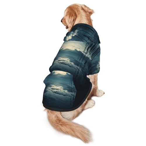 Gray Sky Hunde-Kapuzenpullover für mittelgroße und große Hunde, Haustier-Wintermantel, Schwarz von YXLymxDAMAI