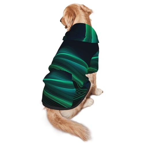 Green Line Hunde-Kapuzenpullover für mittelgroße und große Hunde, Haustier-Wintermantel, Schwarz von YXLymxDAMAI