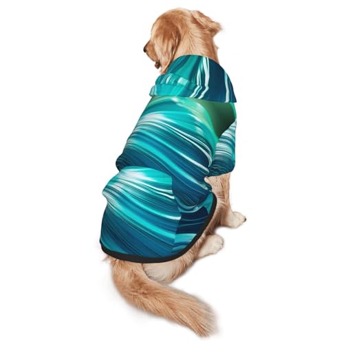 Grüner gerippter Hunde-Kapuzenpullover – Hoodie für mittelgroße und große Hunde – Haustier-Wintermantel, Schwarz von YXLymxDAMAI