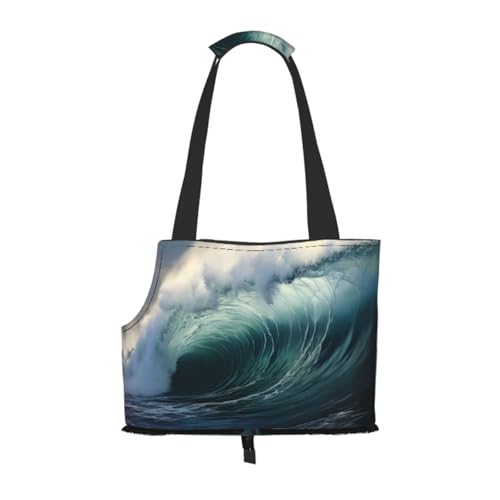 Haustier-Tragetasche mit großen Wellen im Meer, für kleine Hunde und Katzen, faltbares Design, Reisetasche, Picknick, Outdoor Haustier-Tragetasche mit großen Wellen im Meer, für kleine Hunde und Katzen, faltbares Design, Reisetasche, Picknick, Outdoor von YXLymxDAMAI