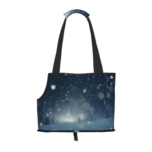Haustier-Tragetasche mit verschwommenen Schneeflocken – kleine Hunde-Geldbörse, Katzentragetasche, faltbares Design, Reisetasche, Picknick, Outdoor Haustier-Tragetasche mit verschwommenen Schneeflocken – kleine Hunde-Geldbörse, Katzentragetasche, faltbares Design, Reisetasche, Picknick, Outdoor von YXLymxDAMAI