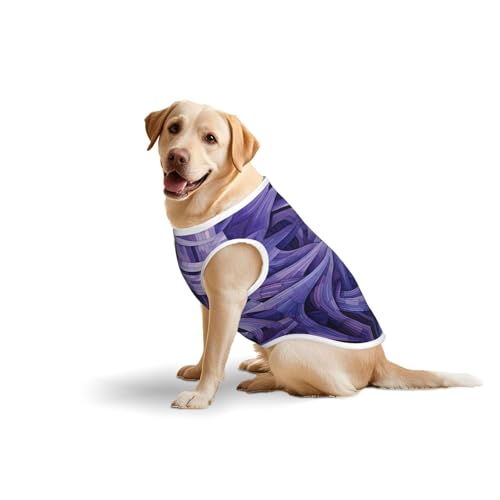 Haustierbekleidung für Hunde, gestreift, weiche Baumwolle, für mittelgroße und große Hunde, für den täglichen Gebrauch und Aktivitäten im Freien, Violett Haustierbekleidung für Hunde, gestreift, weiche Baumwolle, für mittelgroße und große Hunde, für den täglichen Gebrauch und Aktivitäten im Freien, Violett von YXLymxDAMAI