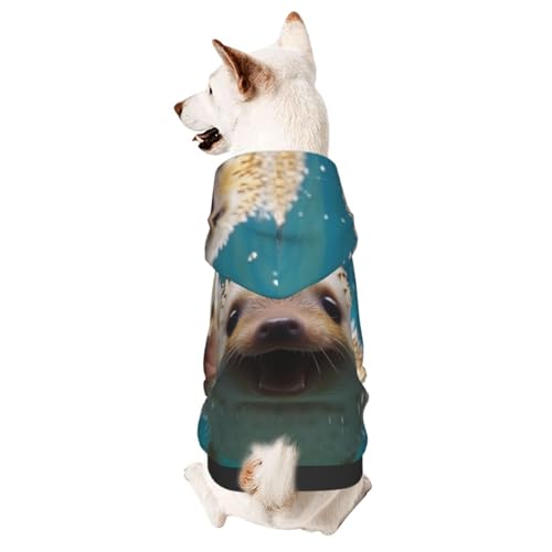 Haustierkleidung für Hunde, Igel im Wasser, weicher und warmer Hunde-Kapuzenpullover, geeignet für kleine und mittelgroße Hunde und Katzen, Schwarz Haustierkleidung für Hunde, Igel im Wasser, weicher und warmer Hunde-Kapuzenpullover, geeignet für kleine und mittelgroße Hunde und Katzen, Schwarz von YXLymxDAMAI