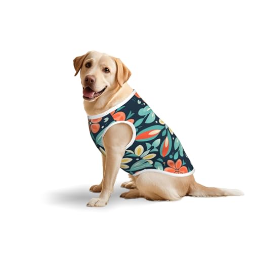 Haustierkleidung für Hunde mit Flugzeug-Blumenmuster – weiche Baumwoll-Hundeweste für mittelgroße und große Hunde für den täglichen Gebrauch und Outdoor-Aktivitäten von YXLymxDAMAI