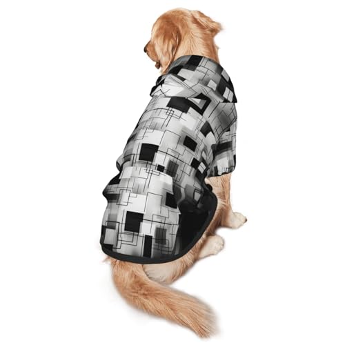 Hunde-Kapuzenpullover für mittelgroße und große Hunde, quadratisch, Schwarz und Weiß Hunde-Kapuzenpullover für mittelgroße und große Hunde, quadratisch, Schwarz und Weiß von YXLymxDAMAI