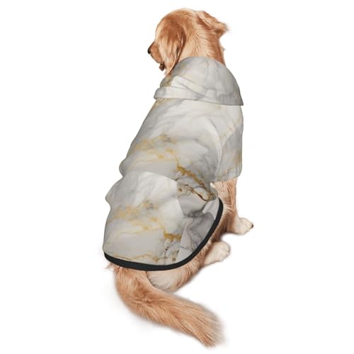 Hunde-Kapuzenpullover mit Marmor-Motiv, für mittelgroße und große Hunde, Wintermantel, Schwarz von YXLymxDAMAI