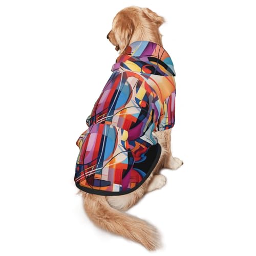 Hunde-Kapuzenpullover mit coolem Farbbild, für mittelgroße und große Hunde, Wintermantel, Schwarz von YXLymxDAMAI