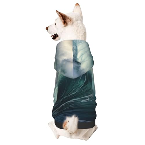 Hunde-Kapuzenpullover mit großen Wellen im Meer, weicher und warmer Hunde-Kapuzenpullover, geeignet für kleine und mittelgroße Hunde und Katzen, Schwarz Hunde-Kapuzenpullover mit großen Wellen im Meer, weicher und warmer Hunde-Kapuzenpullover, geeignet für kleine und mittelgroße Hunde und Katzen, Schwarz von YXLymxDAMAI