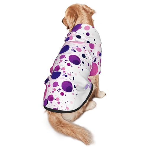Hunde-Kapuzenpullover mit mehrfarbigen Aufnähern, für mittelgroße und große Hunde, Wintermantel, Schwarz von YXLymxDAMAI