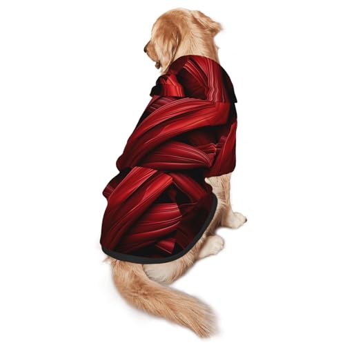 Hunde-Kapuzenpullover mit roten Streifen, für mittelgroße und große Hunde, Wintermantel, Schwarz von YXLymxDAMAI