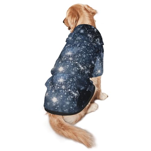 Hunde-Kapuzenpullover mit verstreuten Schneeflocken, für mittelgroße und große Hunde, Haustier-Wintermantel, Schwarz von YXLymxDAMAI