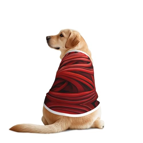 Hundebekleidung mit gebogener Linie, atmungsaktiv, weich, modisches und bequemes T-Shirt für mittelgroße und große Hunde, Rot Hundebekleidung mit gebogener Linie, atmungsaktiv, weich, modisches und bequemes T-Shirt für mittelgroße und große Hunde, Rot von YXLymxDAMAI