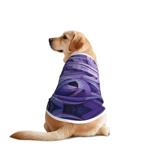 Hundebekleidung mit violetten Streifen, atmungsaktiv, weich, modisches und bequemes T-Shirt für mittelgroße und große Hunde Hundebekleidung mit violetten Streifen, atmungsaktiv, weich, modisches und bequemes T-Shirt für mittelgroße und große Hunde von YXLymxDAMAI
