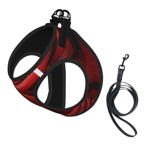Hundegeschirr mit gebogener Linie, verstellbares Hundegeschirr mit reflektierendem Design, geeignet für Hunde, Katzen, Wandern und Outdoor-Aktivitäten von YXLymxDAMAI