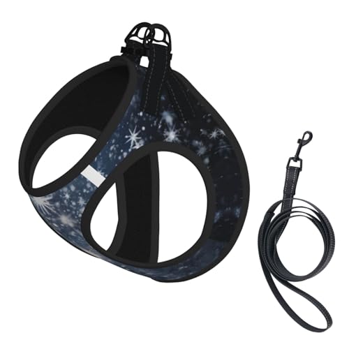 Hundegeschirr mit verstreuten Schneeflocken – verstellbares Hundegeschirr mit reflektierendem Design, geeignet für Hunde, Katzen, Wandern, Outdoor-Aktivitäten von YXLymxDAMAI