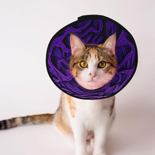 Hundehalsband mit Kegelstreifen, Dunkelviolett, Schutzhalsband für Hunde und Katzen, bequemes Haustier-Genesungshalsband für große und mittelgroße Welpen Hundehalsband mit Kegelstreifen, Dunkelviolett, Schutzhalsband für Hunde und Katzen, bequemes Haustier-Genesungshalsband für große und mittelgroße Welpen von YXLymxDAMAI