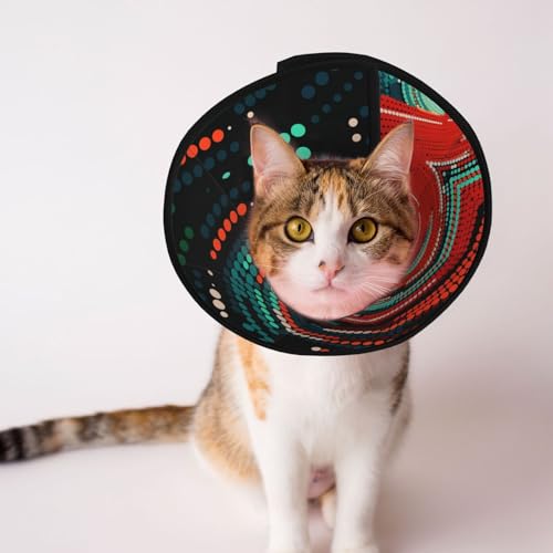 Hundehalsband mit bunten Punkten – Schutzhalsband für Hunde und Katzen, bequemes Haustier-Genesungshalsband für große und mittelgroße Welpen von YXLymxDAMAI