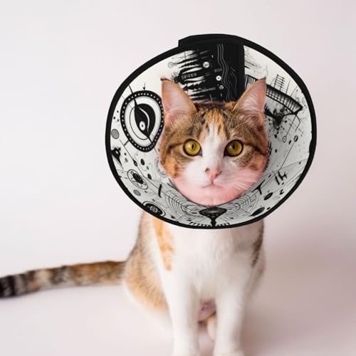 Hundehalsband mit schwarzem und weißem Symbolmuster – Schutzhalsband für Hunde und Katzen, bequemes Haustier-Genesungshalsband für große und mittelgroße Welpen Hundehalsband mit schwarzem und weißem Symbolmuster – Schutzhalsband für Hunde und Katzen, bequemes Haustier-Genesungshalsband für große und mittelgroße Welpen von YXLymxDAMAI