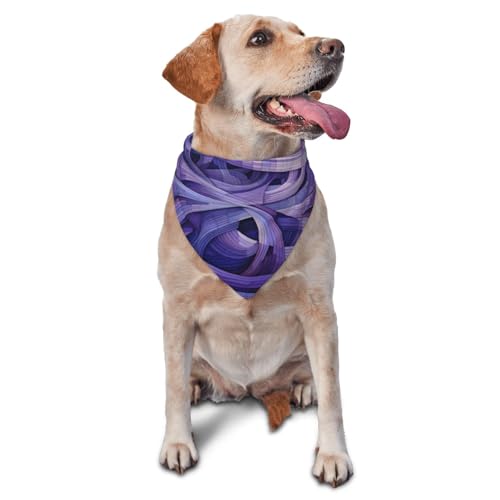 Hundehalstuch, Dreieckstuch für Haustiere, geeignet für kleine bis mittelgroße und große Hunde und Katzen, Violett gestreift Hundehalstuch, Dreieckstuch für Haustiere, geeignet für kleine bis mittelgroße und große Hunde und Katzen, Violett gestreift von YXLymxDAMAI