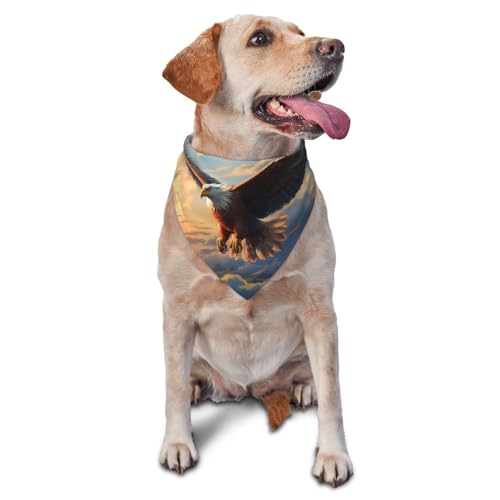 Hundehalstuch, Motiv: Soaring Eagle – Dreieckstuch für kleine bis mittelgroße große Hunde und Katzen Hundehalstuch, Motiv: Soaring Eagle – Dreieckstuch für kleine bis mittelgroße große Hunde und Katzen von YXLymxDAMAI
