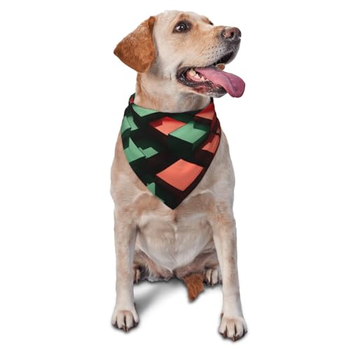 Hundehalstuch, quadratisch, geeignet für kleine bis mittelgroße und große Hunde und Katzen, Rot und Grün Hundehalstuch, quadratisch, geeignet für kleine bis mittelgroße und große Hunde und Katzen, Rot und Grün von YXLymxDAMAI