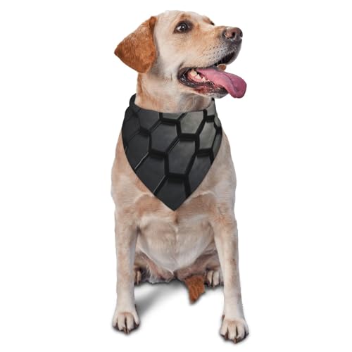 Hundehalstücher mit sechseckigem Gitter, Dreieckstuch für Haustiere, geeignet für kleine bis mittelgroße große Hunde und Katzen, Schwarz Hundehalstücher mit sechseckigem Gitter, Dreieckstuch für Haustiere, geeignet für kleine bis mittelgroße große Hunde und Katzen, Schwarz von YXLymxDAMAI