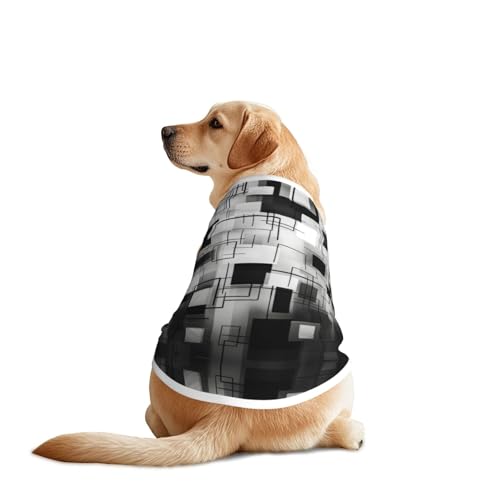 Hundekleidung, quadratisch, atmungsaktiv, weich, modisches und bequemes T-Shirt für mittelgroße und große Hunde, Schwarz und Weiß Hundekleidung, quadratisch, atmungsaktiv, weich, modisches und bequemes T-Shirt für mittelgroße und große Hunde, Schwarz und Weiß von YXLymxDAMAI