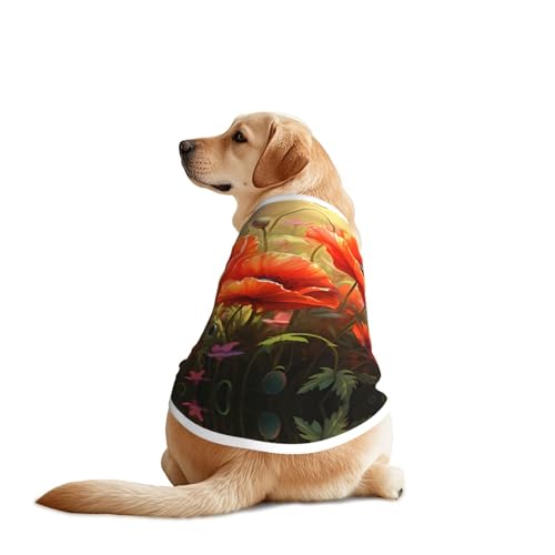 Hundekleidung mit Blumenstrauß, atmungsaktiv, weich, modisches und bequemes T-Shirt für mittelgroße und große Hunde Hundekleidung mit Blumenstrauß, atmungsaktiv, weich, modisches und bequemes T-Shirt für mittelgroße und große Hunde von YXLymxDAMAI