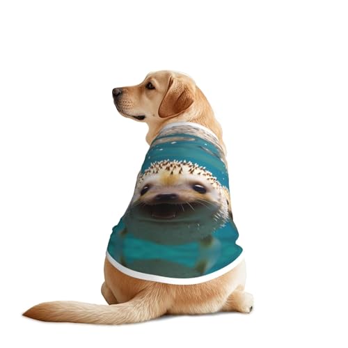 Hundekleidung mit Igeln im Wasser – atmungsaktives, weiches Hundekostüm, modische und bequeme T-Shirts für mittelgroße und große Hunde Hundekleidung mit Igeln im Wasser – atmungsaktives, weiches Hundekostüm, modische und bequeme T-Shirts für mittelgroße und große Hunde von YXLymxDAMAI