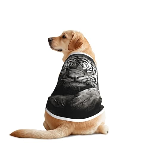 Hundekleidung mit ruhendem Tiger, atmungsaktiv, weich, modisches und bequemes T-Shirt für mittelgroße und große Hunde Hundekleidung mit ruhendem Tiger, atmungsaktiv, weich, modisches und bequemes T-Shirt für mittelgroße und große Hunde von YXLymxDAMAI