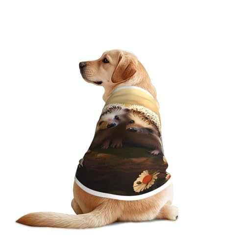 Hundekleidung mit zwei Igeln – atmungsaktives, weiches Hundekostüm, modische und bequeme T-Shirts für mittelgroße und große Hunde Hundekleidung mit zwei Igeln – atmungsaktives, weiches Hundekostüm, modische und bequeme T-Shirts für mittelgroße und große Hunde von YXLymxDAMAI