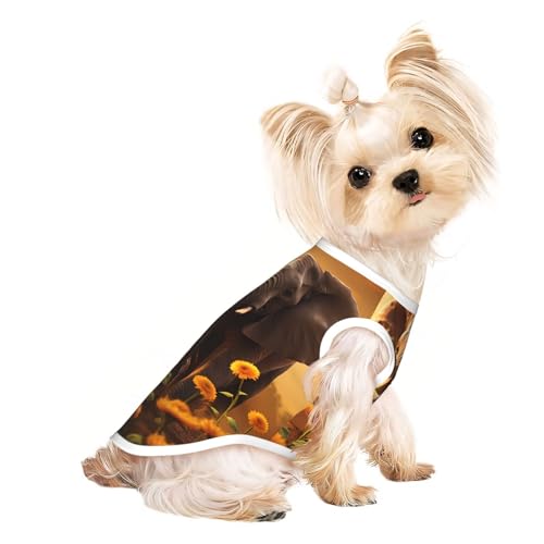 Hundeweste mit Elefantenmotiv – Sommer-Hundebekleidung, niedliche Haustierkleidung für kleine und mittelgroße Hunde Hundeweste mit Elefantenmotiv – Sommer-Hundebekleidung, niedliche Haustierkleidung für kleine und mittelgroße Hunde von YXLymxDAMAI