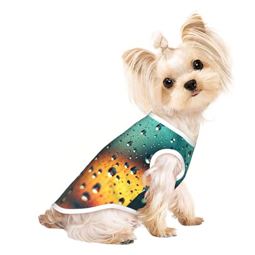 Hundeweste mit Regentropfen im Himmel, Sommer-Hundebekleidung, niedliche Haustierkleidung für kleine und mittelgroße Hunde Hundeweste mit Regentropfen im Himmel, Sommer-Hundebekleidung, niedliche Haustierkleidung für kleine und mittelgroße Hunde von YXLymxDAMAI