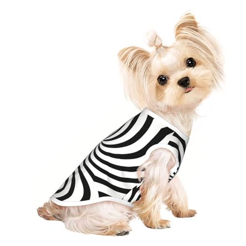 Hundeweste mit schwindeligen Linien, für den Sommer, niedliche Haustierkleidung für kleine und mittelgroße Hunde, Schwarz und Weiß Hundeweste mit schwindeligen Linien, für den Sommer, niedliche Haustierkleidung für kleine und mittelgroße Hunde, Schwarz und Weiß von YXLymxDAMAI