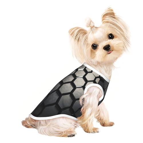 Hundeweste mit sechseckigem Gitter, für den Sommer, niedliche Haustierkleidung für kleine und mittelgroße Hunde, Schwarz Hundeweste mit sechseckigem Gitter, für den Sommer, niedliche Haustierkleidung für kleine und mittelgroße Hunde, Schwarz von YXLymxDAMAI